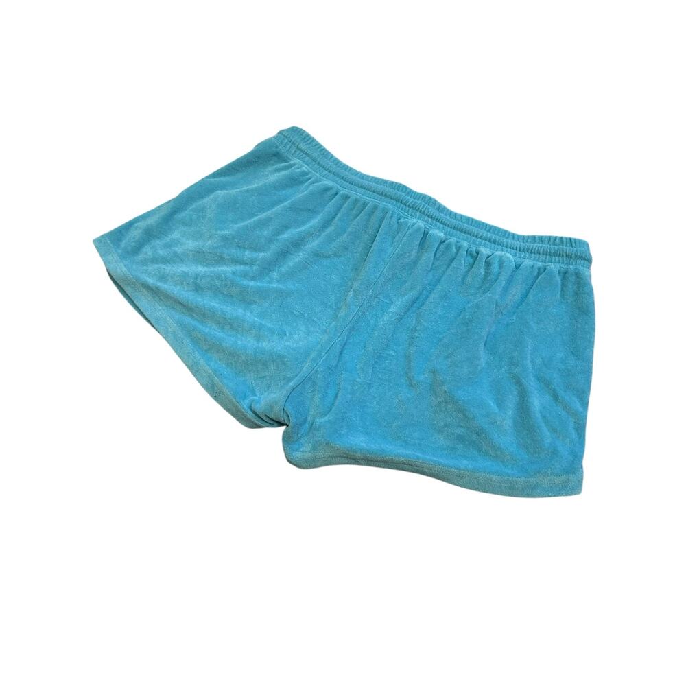 Fabletics Teal Terry Cloth Mini Shorts Mushroom Patch Coquette 1X - Picture 14 of 16